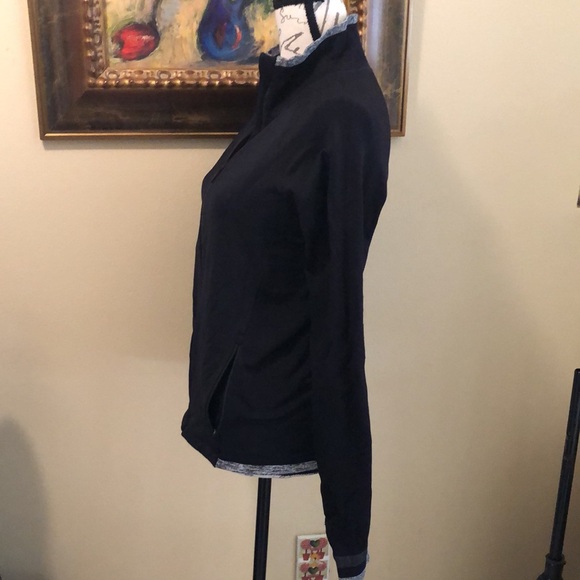 Adidas Classic fabric ribbed gray trimmed neckline, sleeves and front hem jacket - Picture 7 of 12